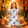 Kids Halloween Printed Dress with Sleeve Casual Party Dress for Girls