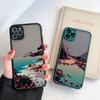 Painted Landscape Phone Case For iPhone 15 12 11 13 14 Pro Max X Xs MAX XR 6s 7 8 Plus SE2 Camera Protection Candy Color Cover