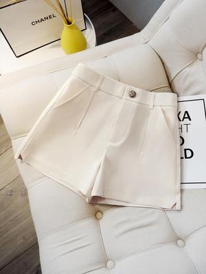 Women's 2025 High-Waisted A-line Wide-Leg Suit Shorts