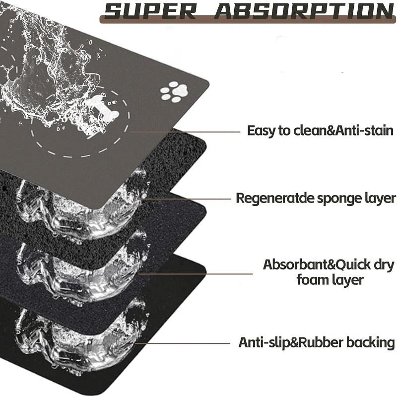 Pet Feeding Mat For Dogs Food Bowl Pad Drinking Feeding Placemat Quick Dry Waterproof Floor Mats For  Dog Cat  Feeder Bowl Pad