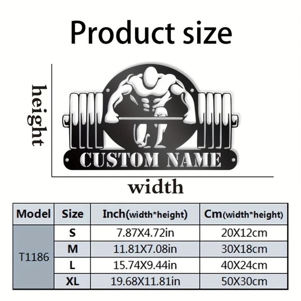 

Unique Tailored Metal Gym Sign Durable Iron Build Power Free Wall Art Perfect Outdoor Custom 20cm