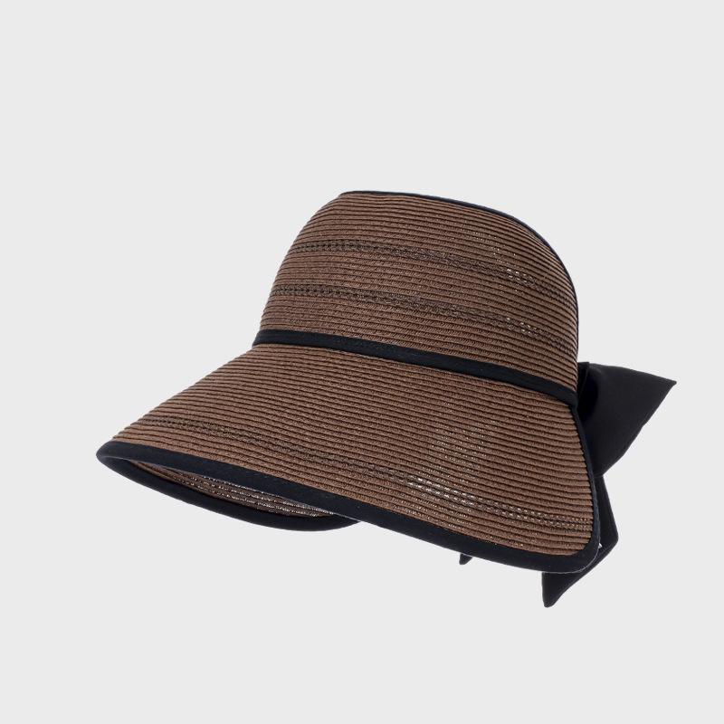 Summer Straw Sun Hat Women's Outdoor Big Eave Hare Hat Foldable Beach Sun Hat