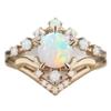 Luxury Light Luxury S925 Silver-plated White Opal Edge White Diamond Ring for Women, Retro Fashion Crown Jewelry
