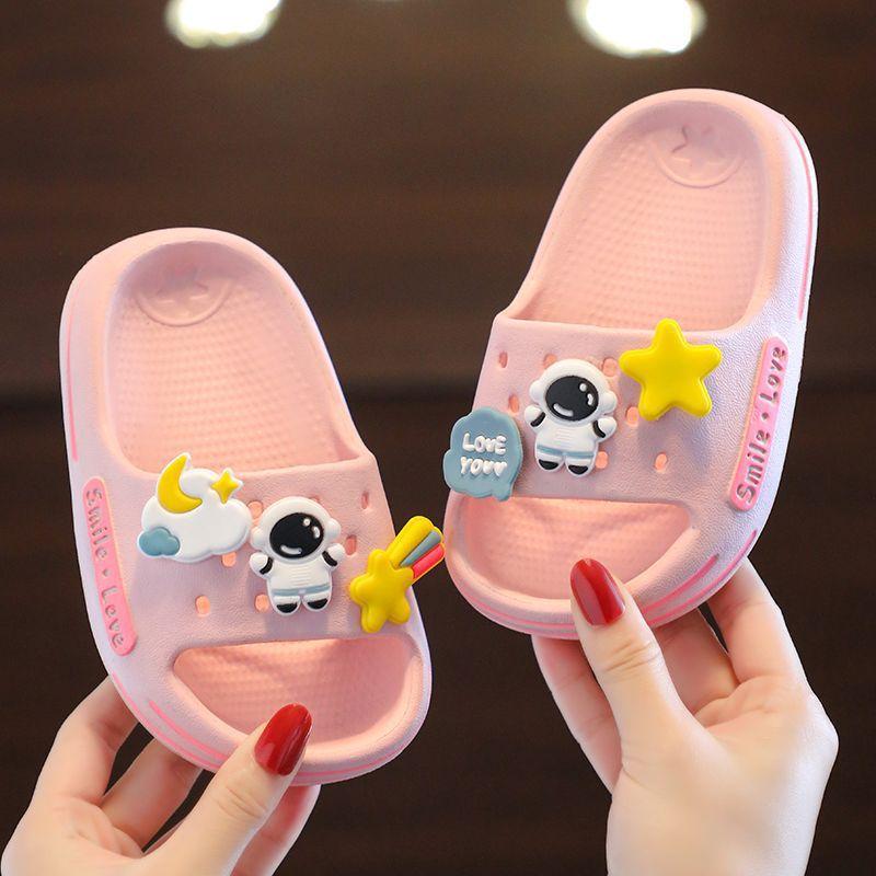 

Spaceman Slippers For Children Home Indoor Slides Cute Astronaut Anti-Slip Bathroom Baby Outdoor Sandals For Boys And Girls 170mm рожевий