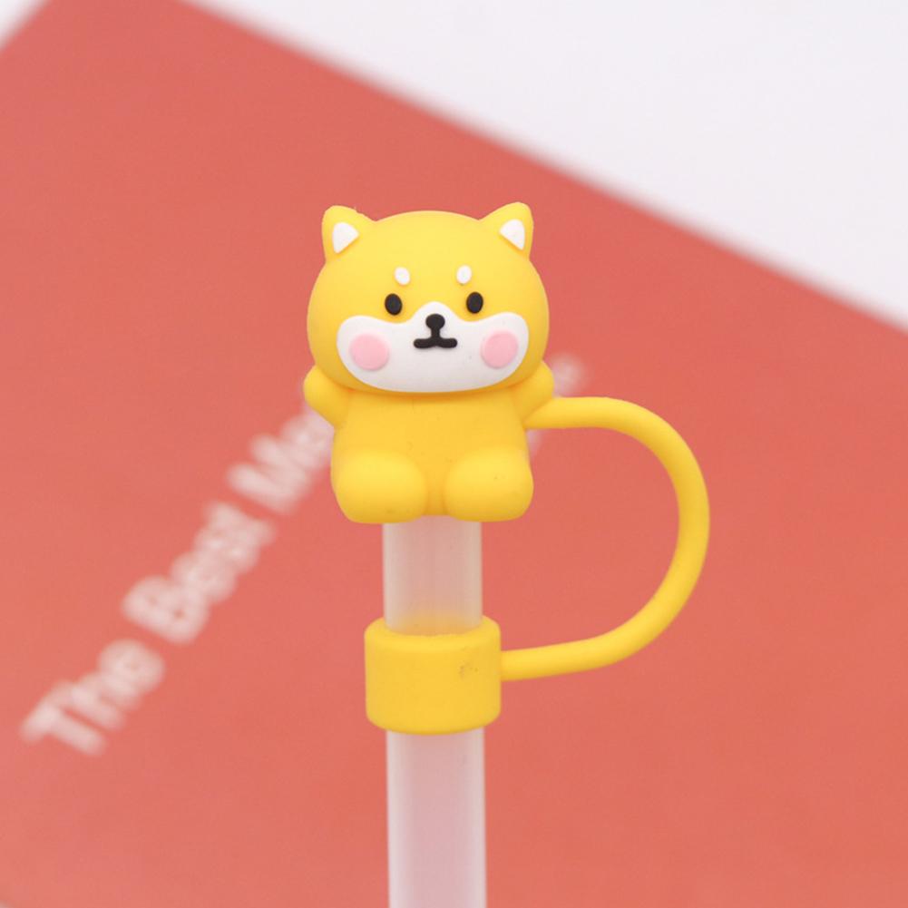 7Pcs Silicone Animals Straw Tips Protectors 10mm Cartoon Animals Straw Caps Dust-Proof for Stanley 30/40oz Tumbler Accessories