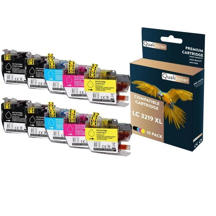 Cartouches d'encre - QUALITONER - LC3219XL - Noir (x4) - Cyan (x2) - Magenta (x2) - Jaune (x2)