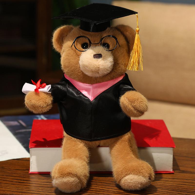 Cute Cute Dr. Bear Bear Doll Plush Toy Teddy Bear Hug Bear Doll Graduation Season Commemorative Gift 30cm（0.25kg）