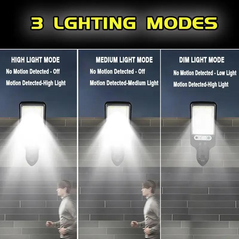 1/2 Motion Sensor Solar Rechargeable Street Lamp Outdoor Wall Lamp for Courtyard and Porch Lighting Decoration Light