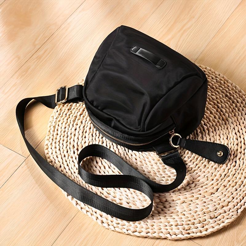 Borsa casual in nylon, piccola borsa a tracolla per donna, borsa con chiusura a cerniera per tutti i giorni