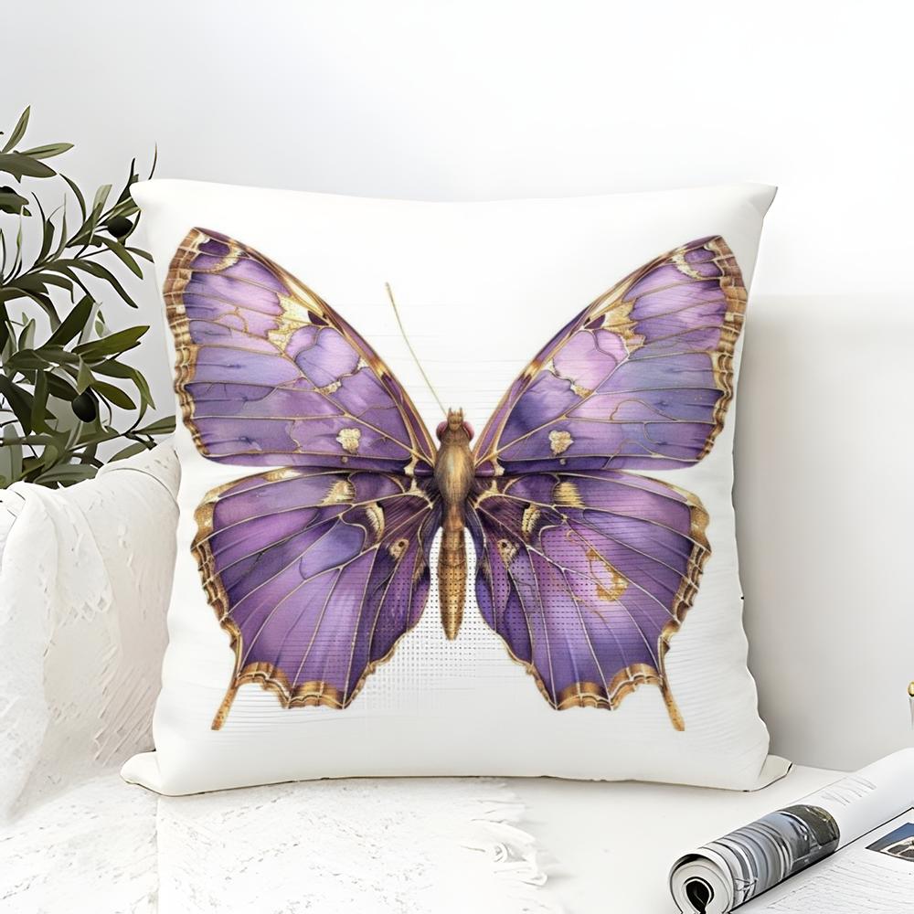 Naturally Beautiful and Elegant Butterflies Pillow Case Linen Pillow Case Sofa Home Decor Cushion Cover Cushion Cove