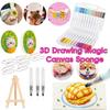 1 Set 3D Drawing Magic Canvas Sponge DIY Kids Magic Puffy Paint With Drawing Pens Foam Texture Painting Kit For Kids