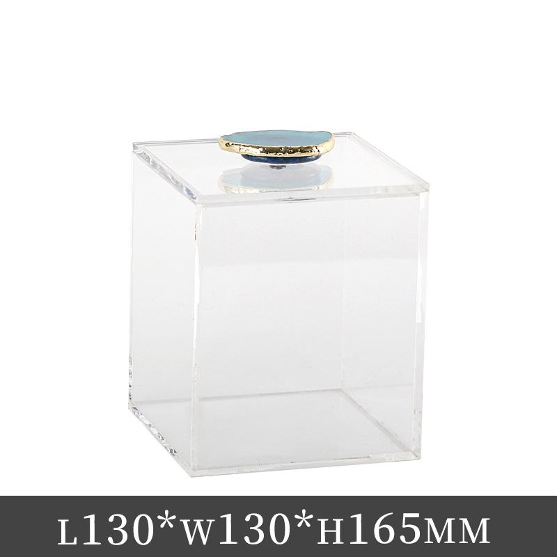 Clear Acrylic Storage Box Agate Crystal Dustproof Storage Box Transparent Display Jewelry Tank Room Decoration Accessories