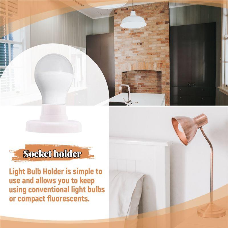 Fresh 10Pcs E27 Plastic Screw Lamp Holder Round Lamp Holder Bulb Socket Holder Adapter