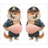 2Pcs 3D Shiba Inu Dog Belly Sticker Squeezeable Decoration Soft Pink Background Mobile Phone Decoration Sticker For Home Decor