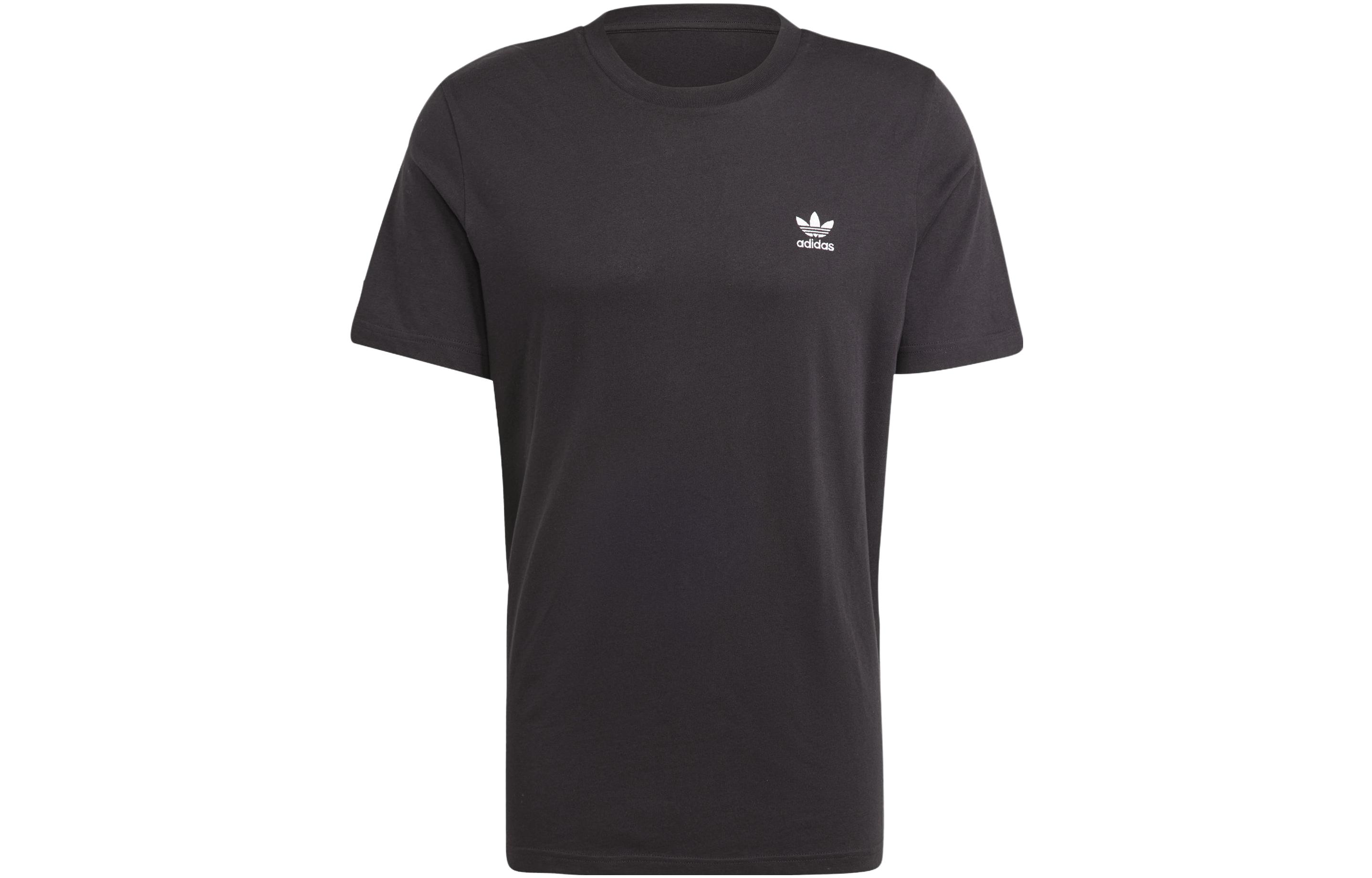 

Adidas Originals ESSENTIALS T Shirts Men s Black Crew Neck Moderate Straight Fit IA4873 XS