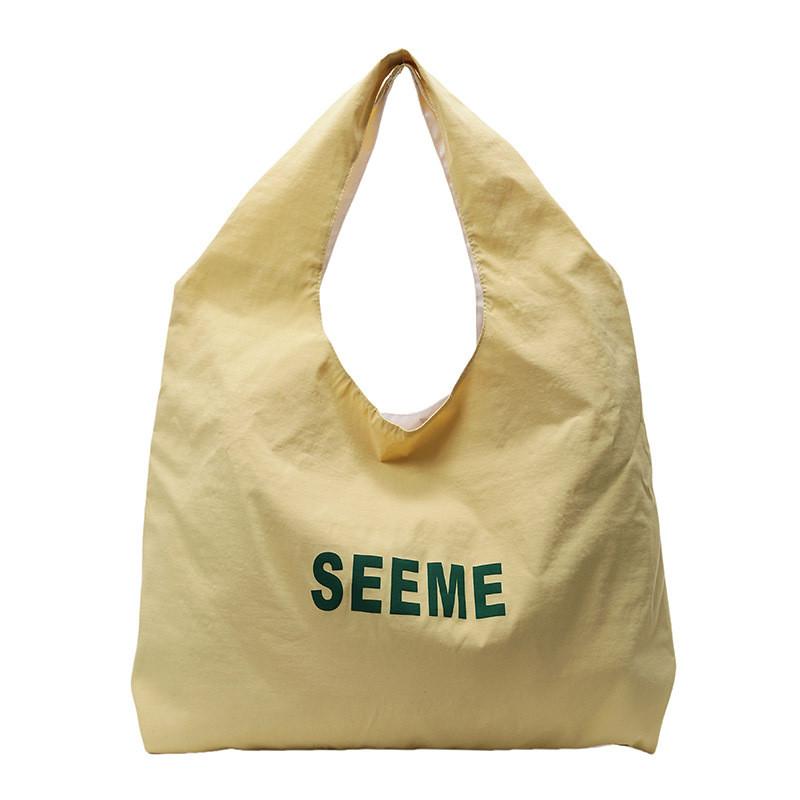 Nylon Tote Bag With Letter Print For Casual Daily Use Large Capacity Shoulder Bag