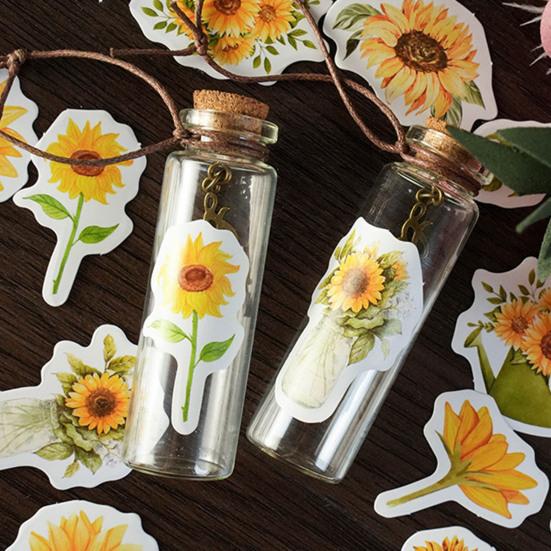 46 stk skrivesaker klistremerke selvklebende ingen rester Bedårende solsikke klistremerker Scrapbooking klistremerke klistremerke Hjemmeforsyning