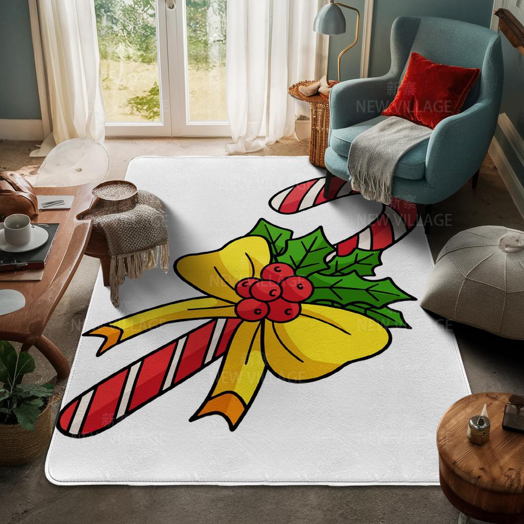 House Entrance Carpet Home Door Mat Living Room Bath Foot Bathroom Non-slip Water Absorption Rugs Bath Merry Christmas Winter