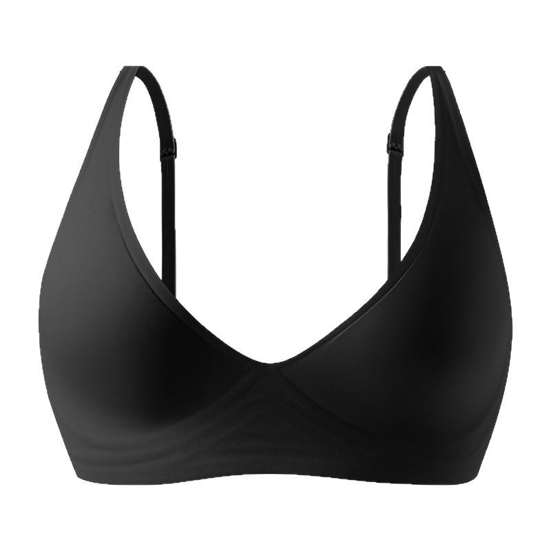 Wireless Soft Support Bra Small Busts - Seamless Push-Up With Fixed Straps Breathable Ice Silk Fabric 3/4 Cup