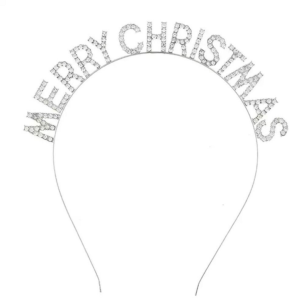 Gift Metal Letter Hair Hoop Party Ornament Zinc Zinc Alloy Crystal Headwear Christmas Antlers Hairband