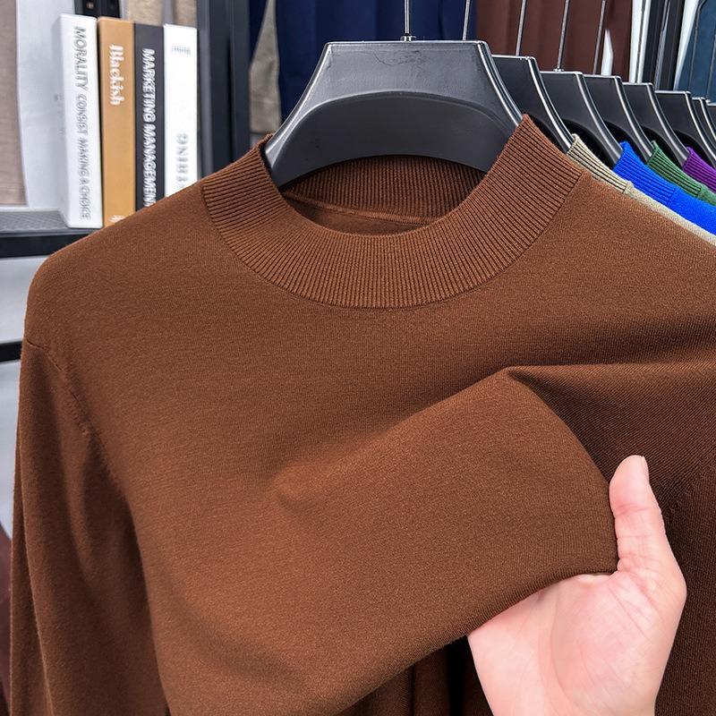 Men S Spring Thin Silk Wool Blend Half Turtleneck Long Sleeve Sweater