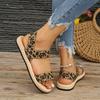 Fashion Summer Woman Shoes Sandals Breathable Women Shoe Round Head Open Toe Leopard Casual Comfortable Women‘s Flats Shoes