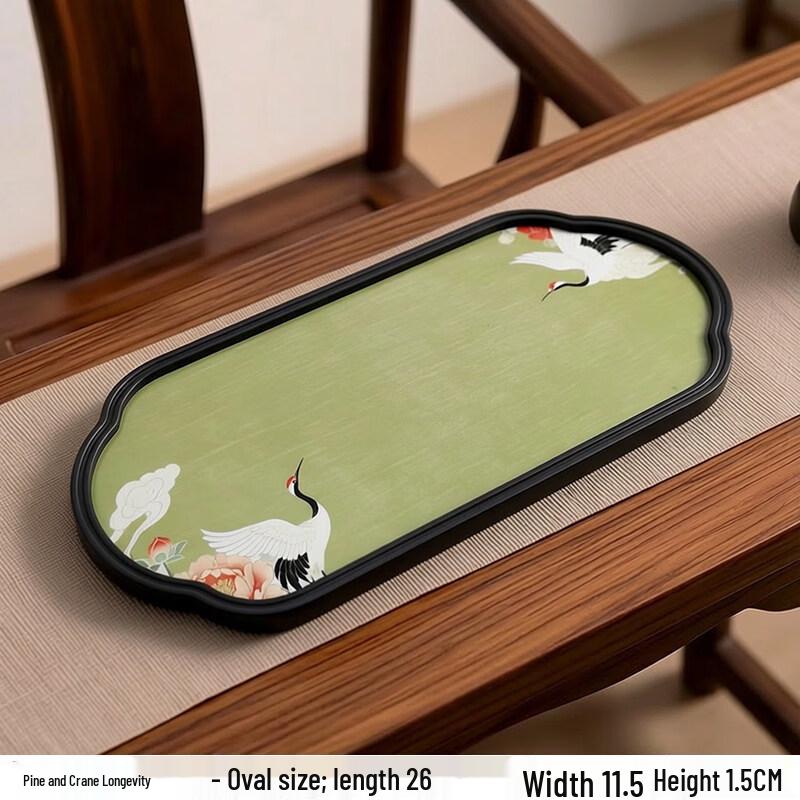 Yude Chinese Style Absorbent Oval Ceramic Tea Tray