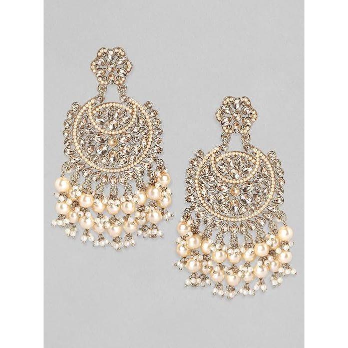 Chandelier Earrings Kundan Pearl Traditional Jewellery Wedding Festive Gift for Women & Girls