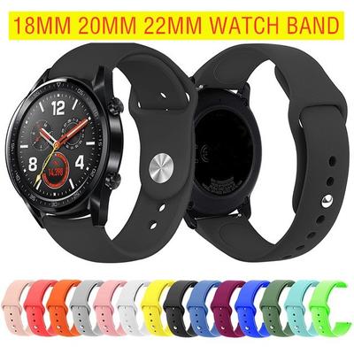 18mm 20mm 22mm Silicone Watchband for Galaxy Watch 3 41mm 45mm Active2 Huawei GT2 Amazfit GTS GTR Vivoactive 4S 4 3