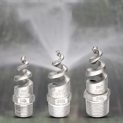 316L Stainless Steel Spiral Nozzle Male Thread Silver Spiral Cone Nozzle Joint Connector Pipe Fitting Water Pipe Fittings