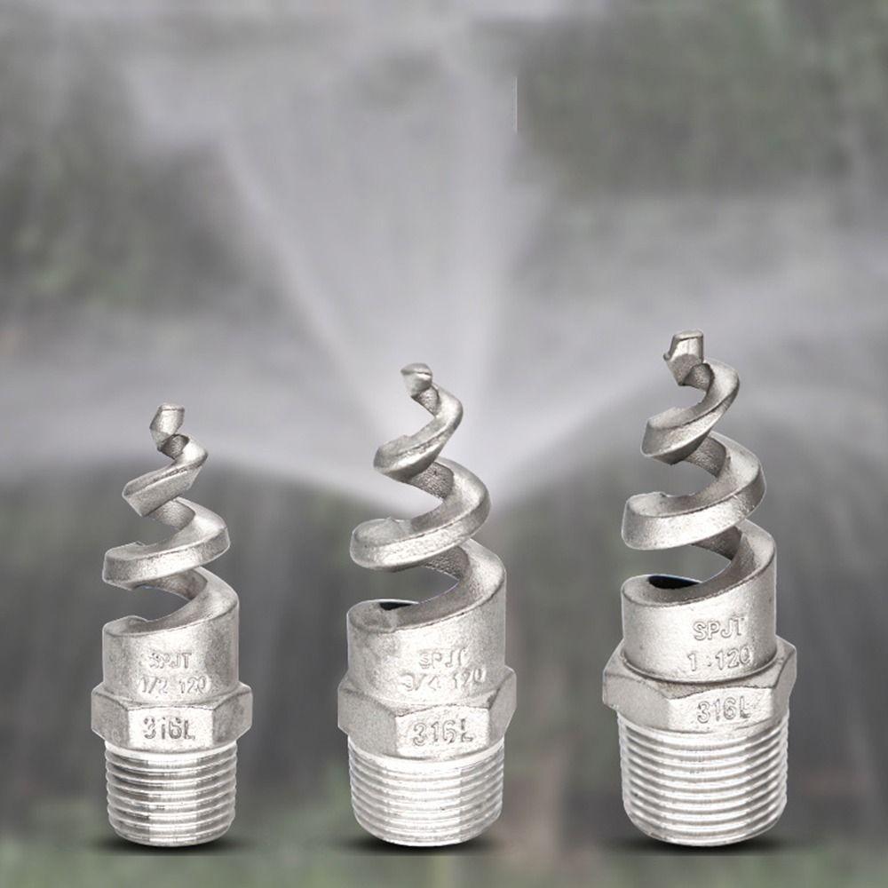316L Stainless Steel Spiral Nozzle Male Thread Silver Spiral Cone Nozzle Joint Connector Pipe Fitting Water Pipe Fittings