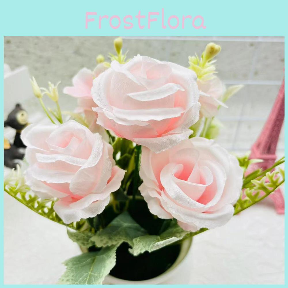Flower Rose Plastic Arrangement Decorative Plant For Home Desk Decoration