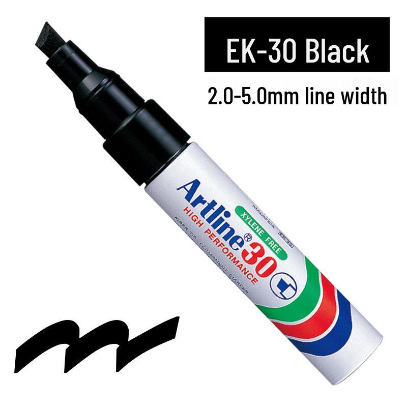 Artline Japan Broad Tip Black Permanent Marker, Oil-Based, Waterproof, Refillable (EK-30/50)