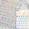 Shiny Polarized White Ribbon Bowknot Stars Tassel 3D Self Adhesive Nail Art Stickers Lovely Bow 5D Embossed Manicure Decals