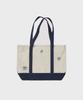 OOOWL Canvas Shoulder Bag Ecru Navy