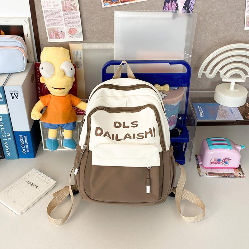 New schoolbag, student primary school high-value large-capacity backpack, children's small bag, women's travel spring outing backpack