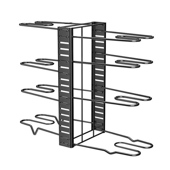 Szintes Állítható Serpenyőrendszerező Edénytároló Állvány Edény- és Serpenyőtartó Lábasállvány Konyhai Pultra és Szekrénybe