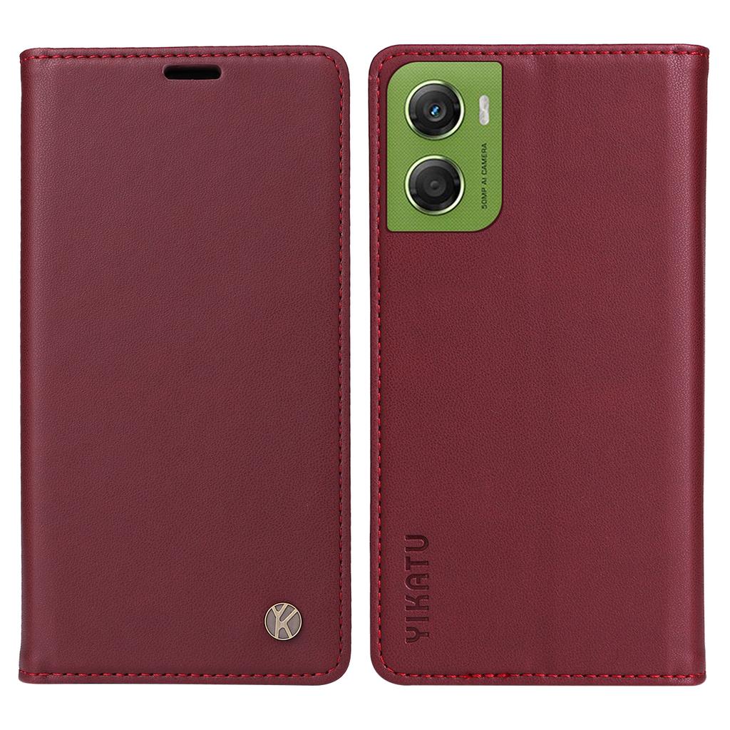 For Motorola Moto G06 4G Phone Cases YIKATU Magnetic Closure PU Leather Mobile Cover