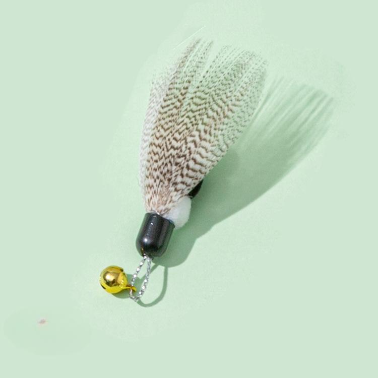 

Интерактивная игрушка-перо для кошек, аксессуары, фальшивая игрушка с колокольчиком, сменный наполнитель, обучающие игрушки для котят