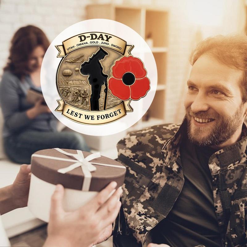 D-Day Ereteken 80e Verjaardag D-DAY Ereteken Jubileum D-Day Emaille Ereteken voor Souvenir Historische Verzamelobjecten Decoratie