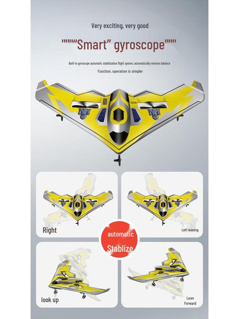 LED Foam Remote-Control Airplane - Crash-Resistant Fixed-Wing Glider Toy