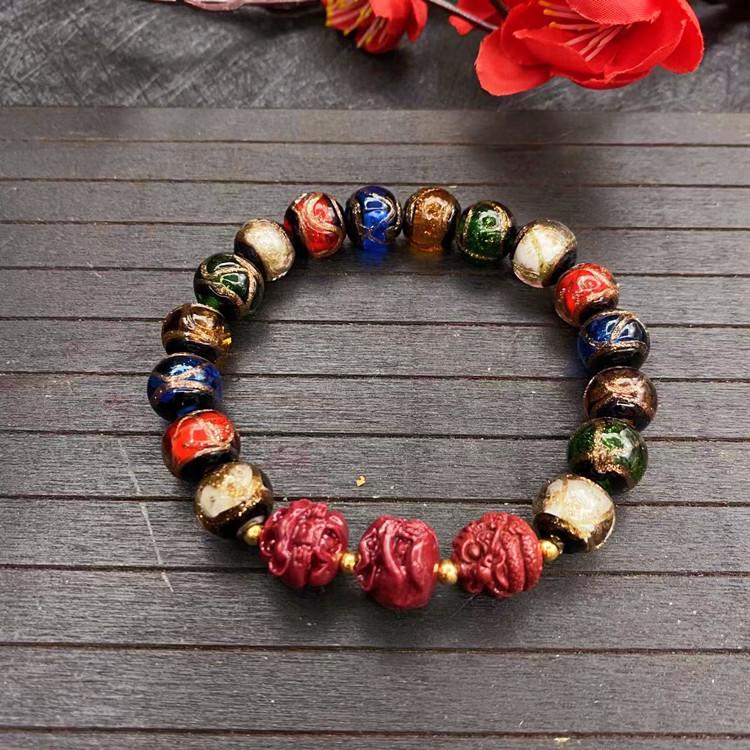 Incense Ash Glaze Five-Color Treasure Beast Bracelet for Men and Women