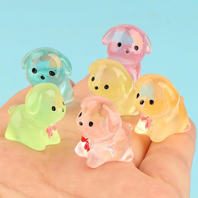 Cartoon Niedlicher Welpe Kleine Ornamente Kreative Mini-Welpen Harz-Handwerk Kreatives Tier-Modell DIY Heimdeko Zubehör