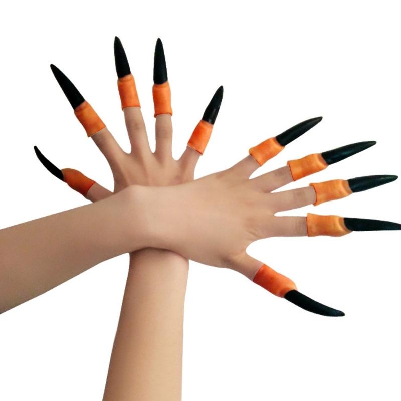 Witch Fingers Nails Halloween Costume Props Fake Witch Nose for Party Club