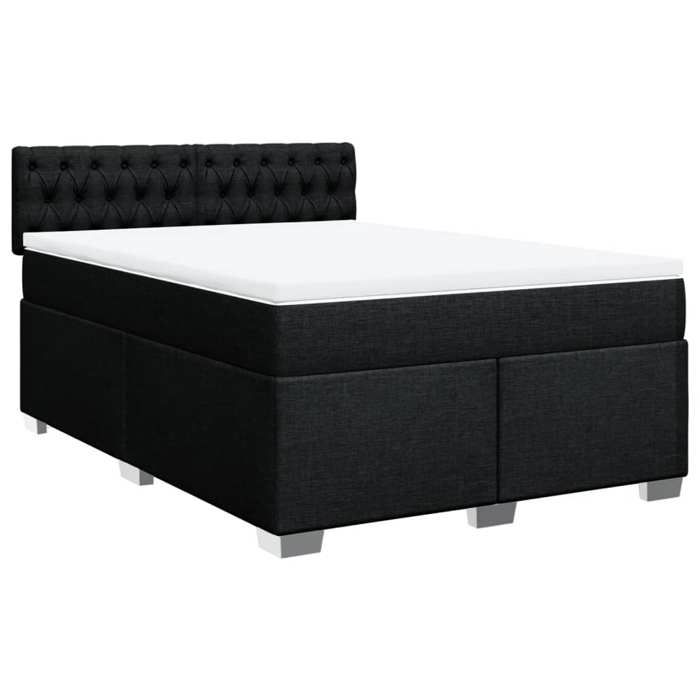 VidaXL Sommier à lattes de lit avec matelas Noir 160x200 cm Tissu 3288248