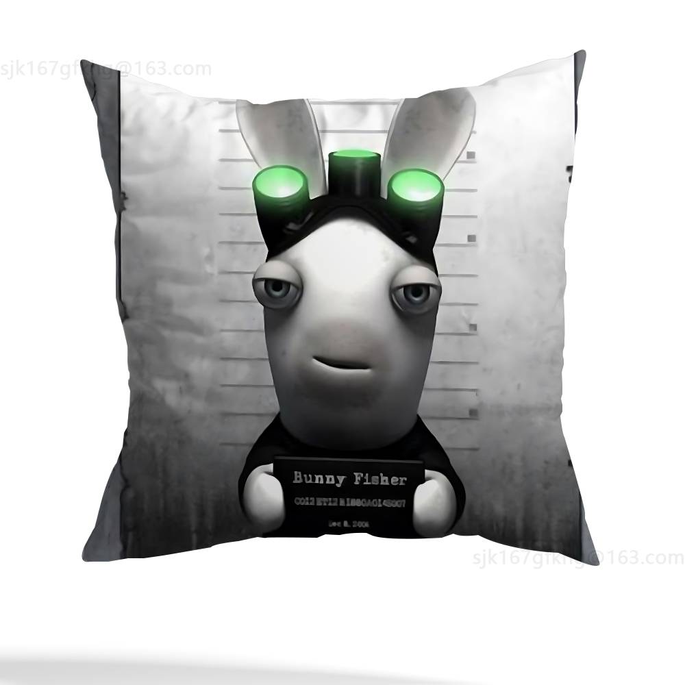 Anime R-Rabbids Invasion Pillowcase Casual Style Decoration, Suitable for Home Decoration (excluding Pillow Core)