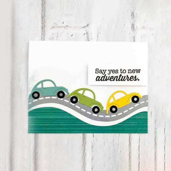 Fustelle in Metallo per Taglio Auto Strada Fai da Te Scrapbooking Goffratura Carta Biglietti Stencil Artigianale