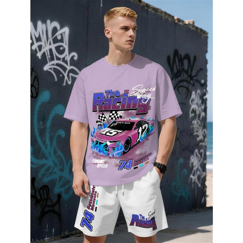 Summer New Men's Short-Sleeved Set - 3D Hip-Hop Style Print - Fashion Street Style - Comfortable Lightweight Soft