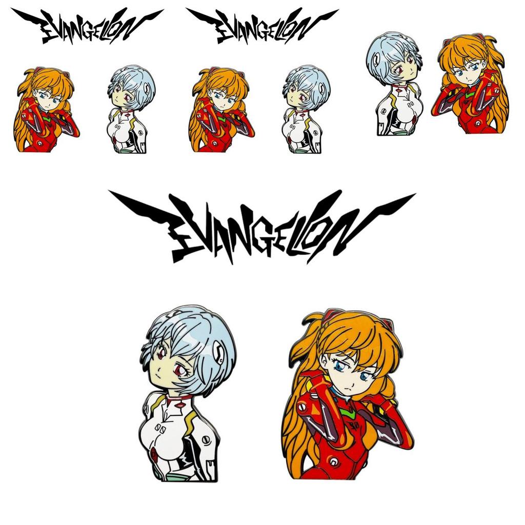 Eva Evangelion Pin Badge Featuring Asuka And Rei Perfect For Fans!