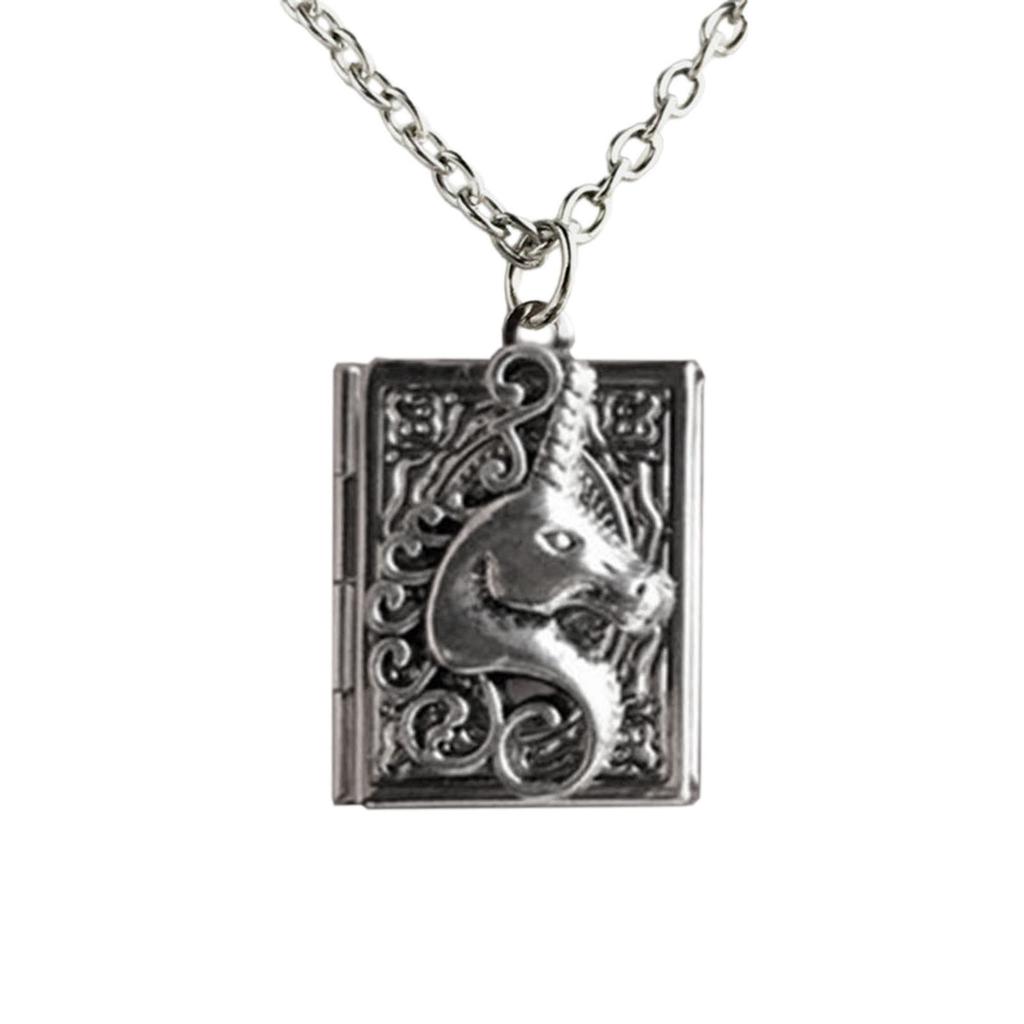 Dainty Book Locket Necklace Unique Pendant Collarbone Chain Sweater Chain Charm Vintage Neckchains Jewelry Accessory